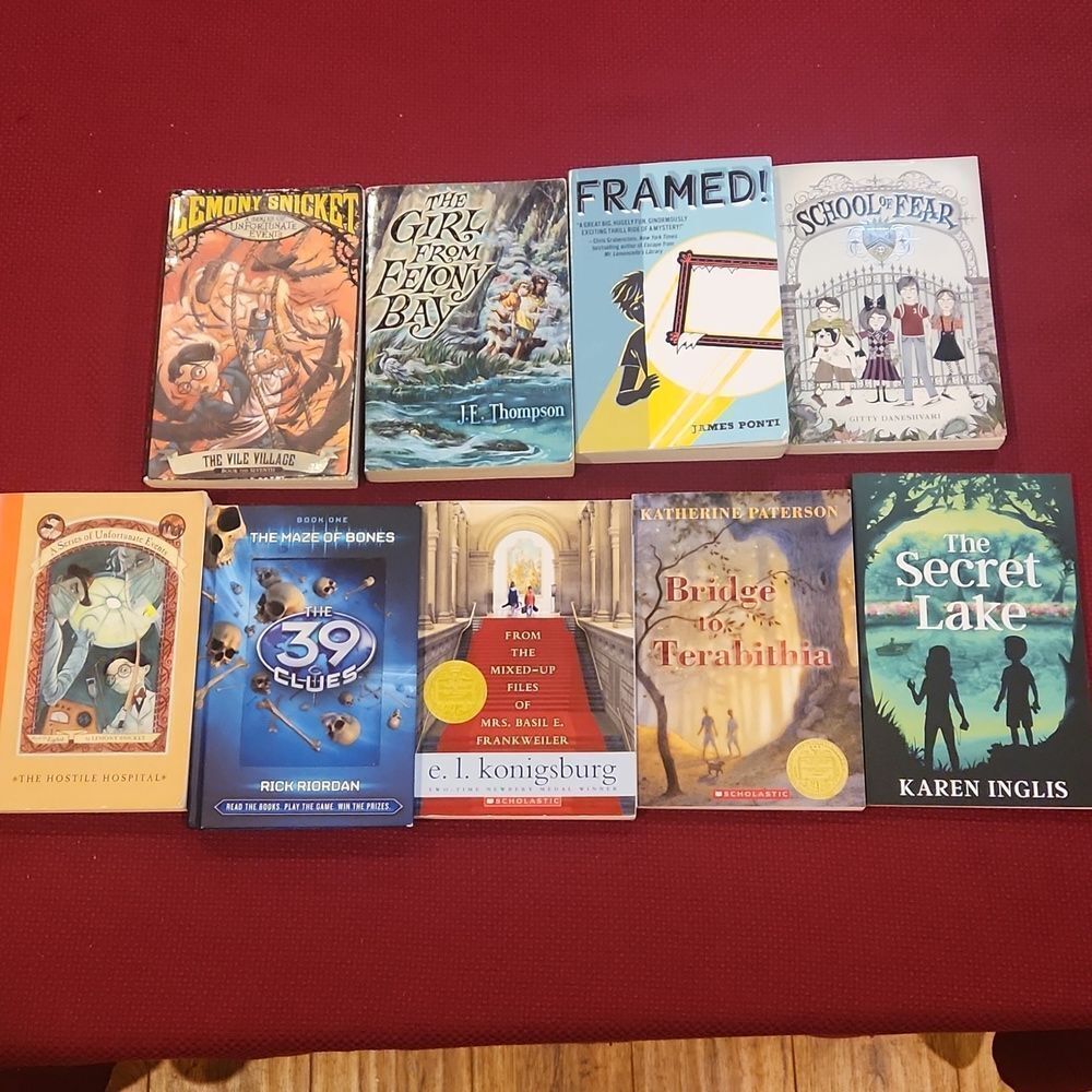 9 Fiction Scholastic Paperback Kids Books Bundle Middle School Reading